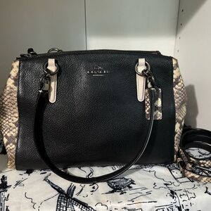 Coach Black and Cream Satchel